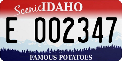 ID license plate E002347