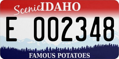 ID license plate E002348