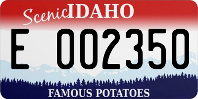 ID license plate E002350