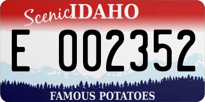 ID license plate E002352