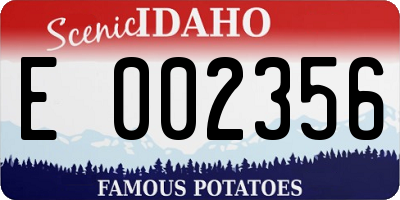 ID license plate E002356