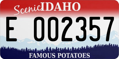 ID license plate E002357