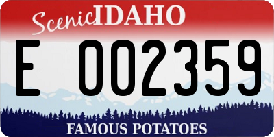 ID license plate E002359