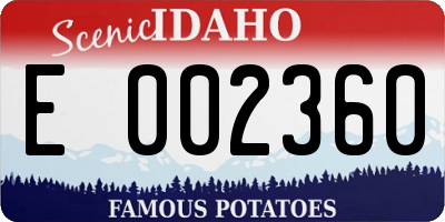 ID license plate E002360