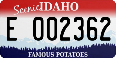 ID license plate E002362