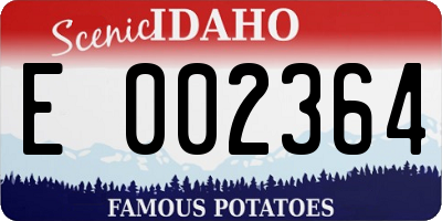 ID license plate E002364