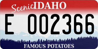 ID license plate E002366