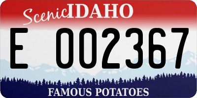 ID license plate E002367