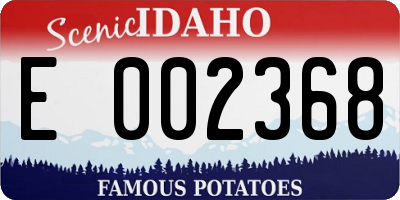 ID license plate E002368
