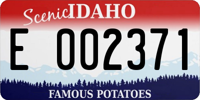 ID license plate E002371