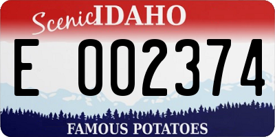 ID license plate E002374