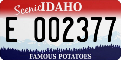 ID license plate E002377