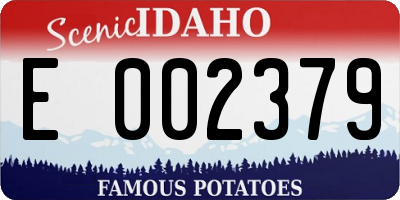 ID license plate E002379
