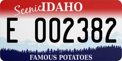 ID license plate E002382