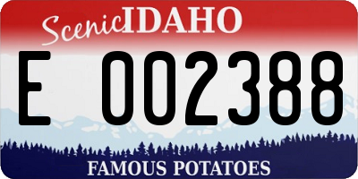 ID license plate E002388