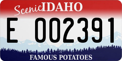 ID license plate E002391