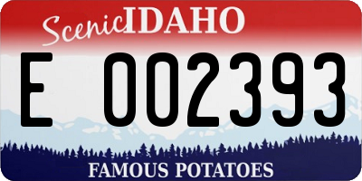 ID license plate E002393