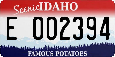 ID license plate E002394