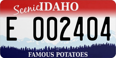 ID license plate E002404