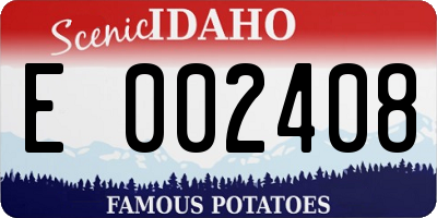 ID license plate E002408