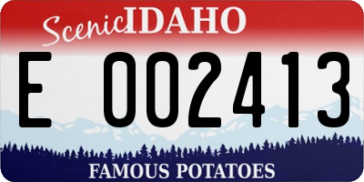 ID license plate E002413