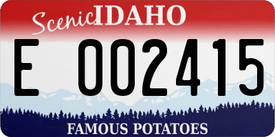 ID license plate E002415