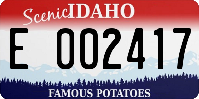 ID license plate E002417