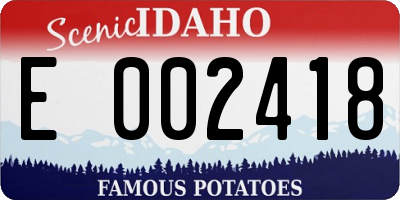 ID license plate E002418