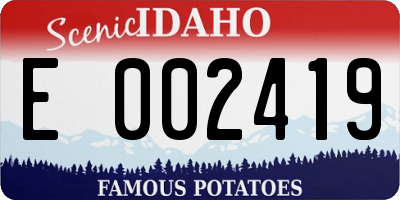 ID license plate E002419