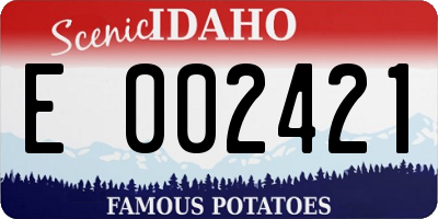 ID license plate E002421