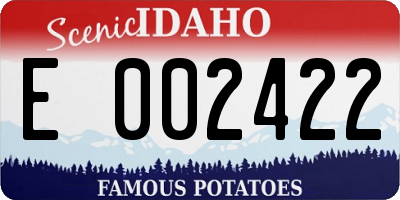 ID license plate E002422