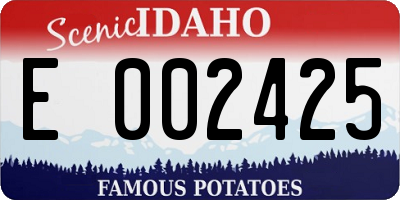 ID license plate E002425