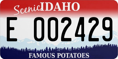 ID license plate E002429