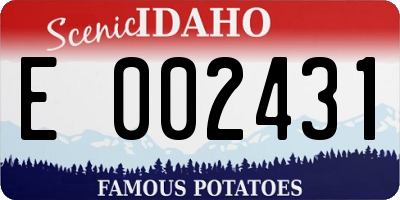 ID license plate E002431