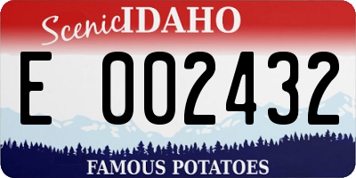 ID license plate E002432