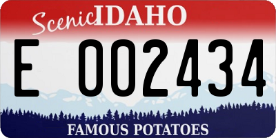 ID license plate E002434