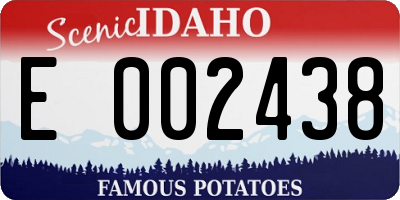 ID license plate E002438