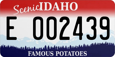 ID license plate E002439