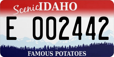ID license plate E002442