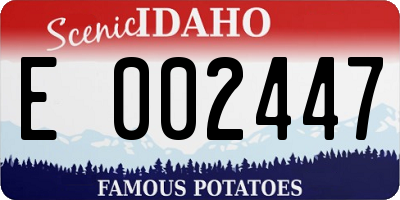 ID license plate E002447