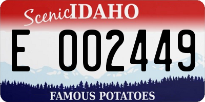 ID license plate E002449