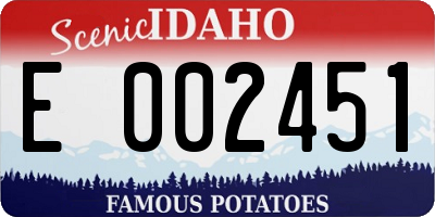 ID license plate E002451