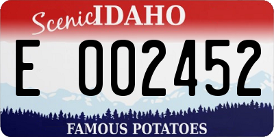 ID license plate E002452