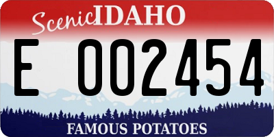 ID license plate E002454