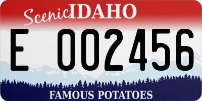 ID license plate E002456