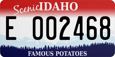 ID license plate E002468