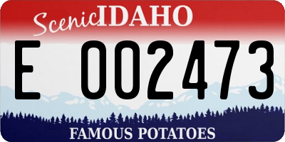 ID license plate E002473