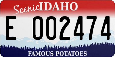 ID license plate E002474