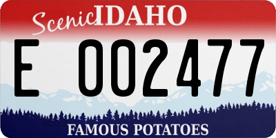 ID license plate E002477