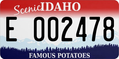 ID license plate E002478